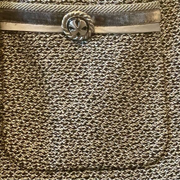 St. John Collection Marie Gray Blazer Jacket Gray Metallic Silver Accent Size 12 - Picture 3 of 7